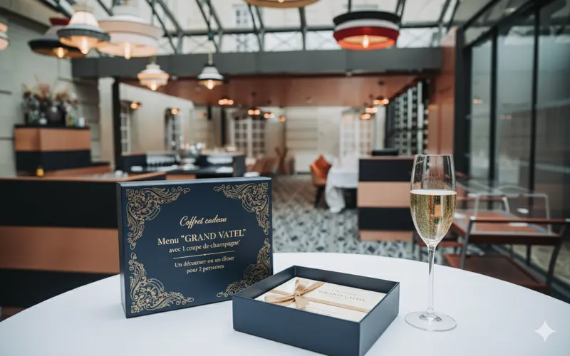 Menu Grand Vatel avec 1 coupe de champagne et Accord mets et vins